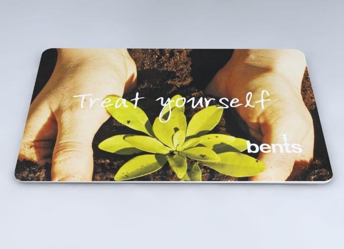 Bents git card with image of a plant and white text