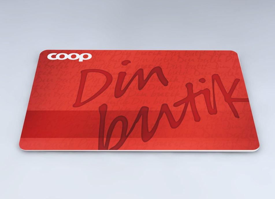Red Coop Denmark Loyalty Card with white logo